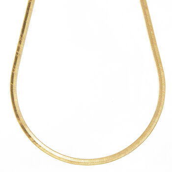 18k Gold Vermeil Plated Herringbone Chain Necklace, 2 of 5