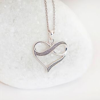 Sterling Silver Infinity Heart Necklace, 2 of 12