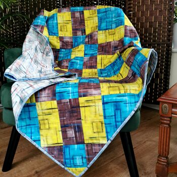 Large Quilt For Men, Geometric Star Quilted Blanket, 8 of 9