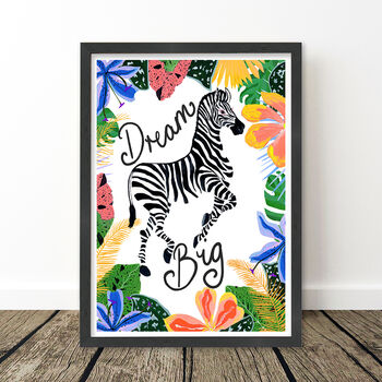 Dream Big Zebra Nursery Print, 10 of 11