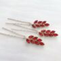 Vibrant Red Crystal Hair Pins, thumbnail 5 of 7