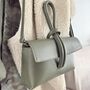 Leather Clutch Crossbody Bag With Knot Handle And Strap, thumbnail 2 of 12