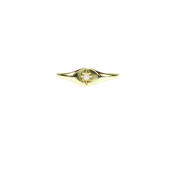 Star Signet Rings , Cz Rose Or Gold Vermeil 925 Silver, 6 of 9