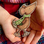 Merry Mice Five Piece Wooden Hanging Decoration Set, thumbnail 6 of 8