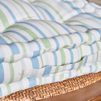 Pastel Stripe Organic Cotton Chair Cushions, 5 of 5