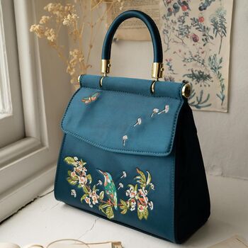 Morning Song Kingfisher Mini Teal Tote, 8 of 9