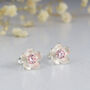 June Birthstone Cz Silver Stud Earrings, thumbnail 2 of 2