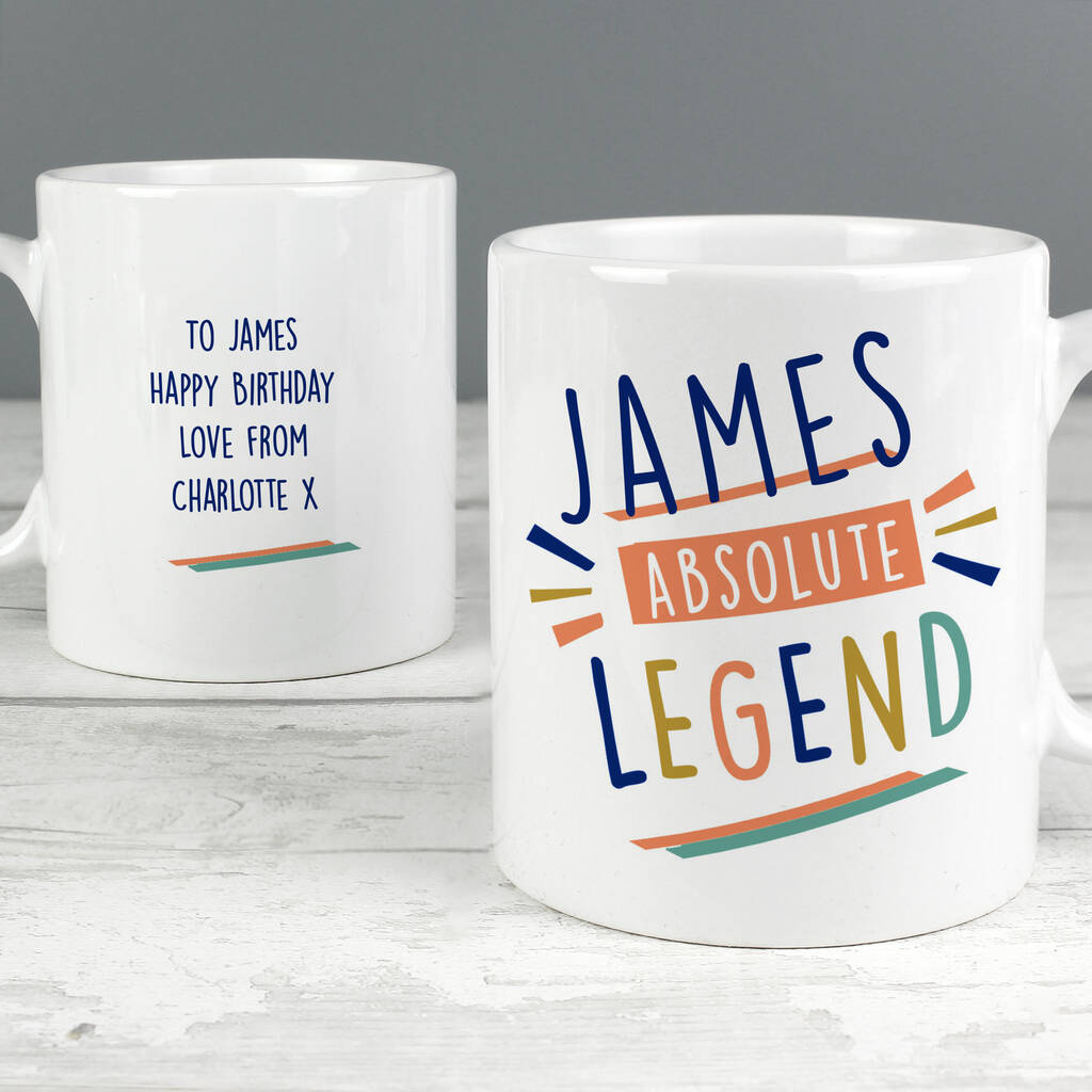 Personalised Absolute Legend Ceramic Mug By Blackdown Lifestyle