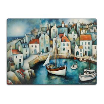 Harbour Hues Textured Glass Chopping Board, 8 of 8