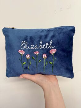 Personalised Velvet Roses Make Up Bag, 3 of 4