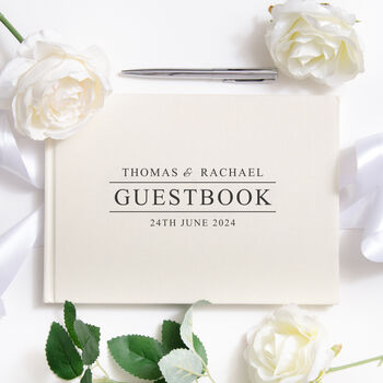 Personalised Wedding Guest Book Linen, 2 of 12