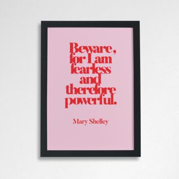 Beware For I Am Fearless Empowering Quote Poster, 3 of 7