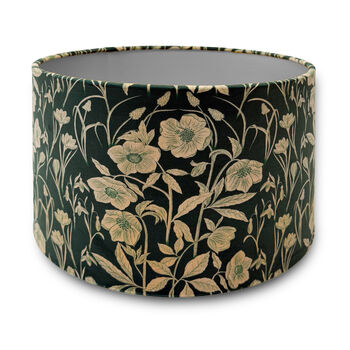 Luxury Velvet Lampshade Spring Flowers Green 40cm Or 30cm Sizes, 4 of 6