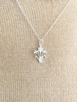 Sterling Silver Daffodil Pendant Necklace, 2 of 6