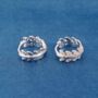 Silver Cz Leaf Hoop Earrings, 925 Sterling Silver, thumbnail 5 of 7