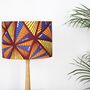 Orange And Blue Geometric Triangles African Lampshade, thumbnail 1 of 8