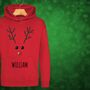 Rudolph The Reindeer Personalised Kids Hoodie Christmas Jumper, thumbnail 6 of 11