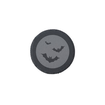 Halloween Set Of Four Bat Round Slate Coasters, 2 of 2