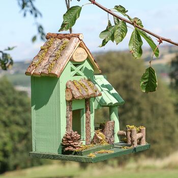 Personalised Green Cottage Garden Bird House, 4 of 7