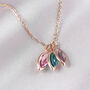 Rose Gold Plated Family Birthstone Marquise Necklace, thumbnail 2 of 9