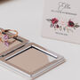 Personalised Burgundy Flowers Square Compact Mirror With Name And Message, thumbnail 2 of 6