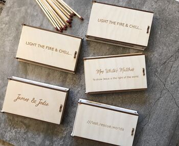 Personalised Matchbox And Extra Long Matches, 3 of 9