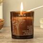 Personalised Birth Flower Amber Glass Candle, thumbnail 2 of 5