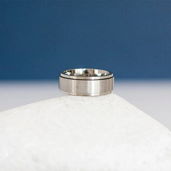 Personalised Silver Spinner Ring In Stainless Steel, 5 of 12