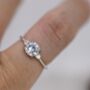 One Carat Cz Ring In Sterling Silver Plain Ring Band, thumbnail 4 of 11