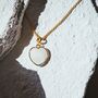Clear Quartz Heart Pendant Necklace Real 18k Gold Plated Gift, thumbnail 1 of 5