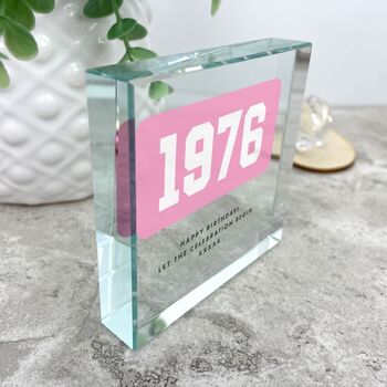 Personalised Year Milestone Crystal Token For Birthday Or Anniversary Gift, 6 of 7