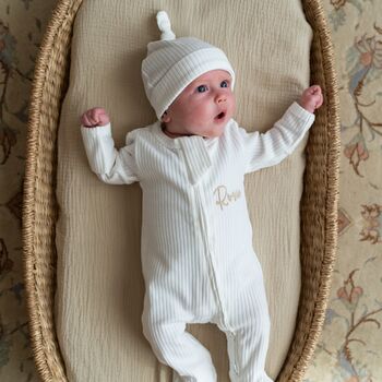 Personalised Baby Zip Sleepsuit, 9 of 9
