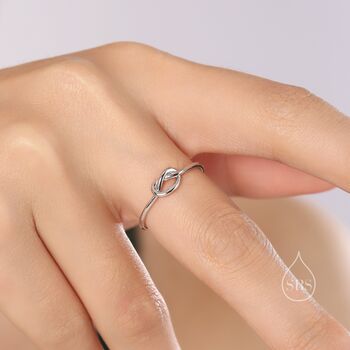 Sterling Silver Heart Knot Silver Ring, 5 of 12