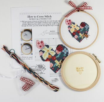 Cross Stitch, Floral Heart Kit, 3 of 7