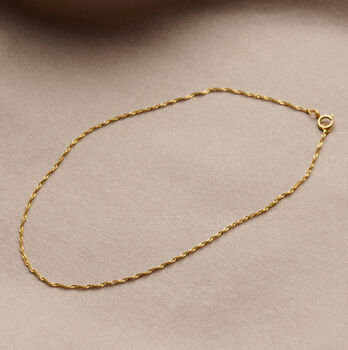 Twisted 9ct Gold Anklet, 3 of 6