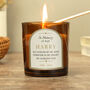 Personalised Memorial Amber Glass Candle, thumbnail 3 of 3