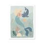 Mermaid And The Narwhal Kids Friendship Art Print, thumbnail 2 of 2