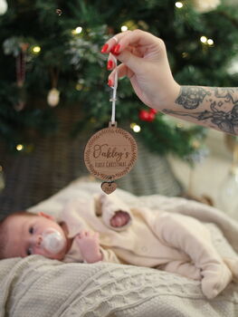 Personalised Baby’s First Christmas Decoration, 3 of 3