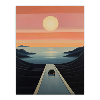 Long Road Home Modern Calm Seascape Wall Art Print, 6 of 6