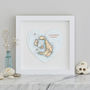 Personalised Santorini Greek Island Map Heart Print, thumbnail 2 of 2