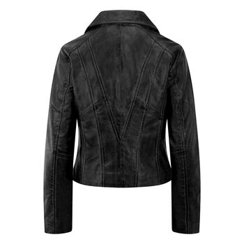 Woman's Leather Biker Jacket, 2 of 11
