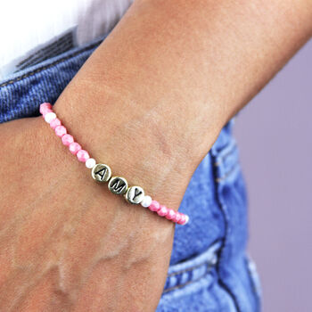 Name Pink Bead Toggle Bracelet, 3 of 8