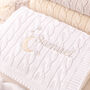 Personalised Grey Baby Blanket – Moon And Stars Name Embroidery, thumbnail 2 of 12