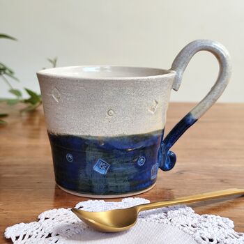 Pottery Handmade Mug Denim Blue Cup, 2 of 8