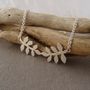 Silver Textured Fern Leaf Necklace, thumbnail 2 of 3