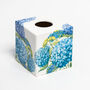 Tissue Box Cover Square Wooden Blue Hydrangea, thumbnail 3 of 3