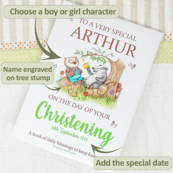 Personalised Baby Christening Gift Book Of Blessings, 2 of 12