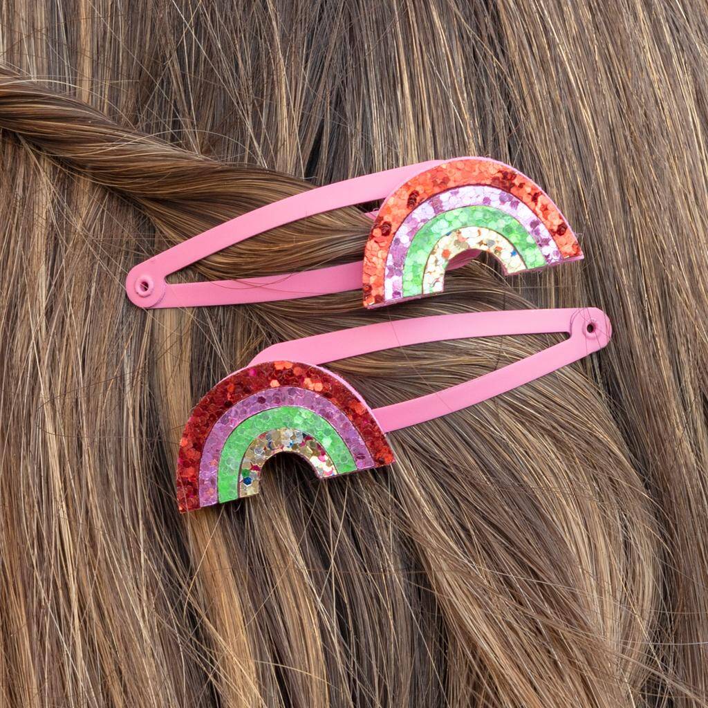 Rainbow Glitter Hair Clip By The Wedding of my Dreams