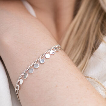 Sterling Silver Sequin Charm Bracelet, 4 of 5