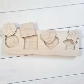 Personalised Wooden Dinosaur Shape Puzzle, 2 of 8